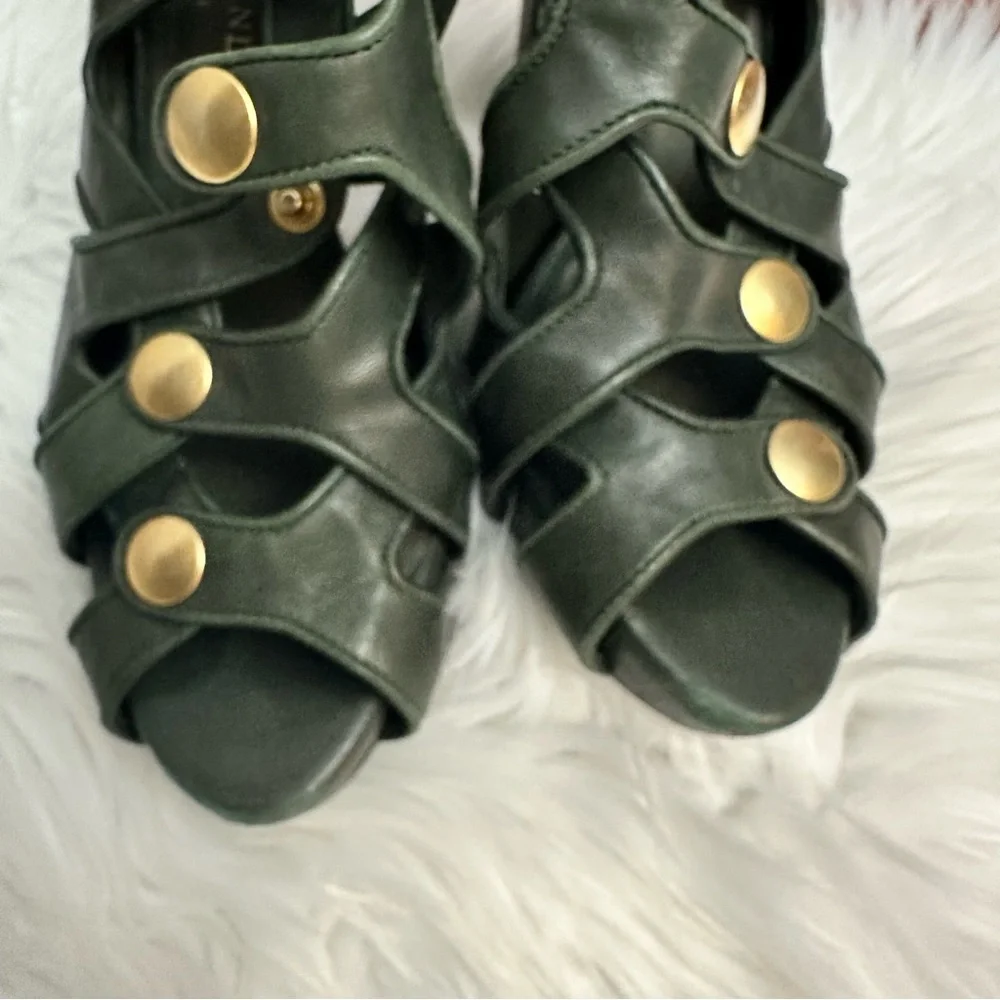 🪷5 for $25🪷  Loeffler Randall Kiera Strappy Platform Heels in Army Green